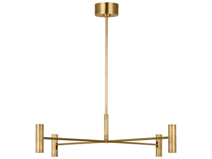 Visual Comfort Modern Sean Lavin Ponte 8-Light LED Chandelier in Hand Rubbed Antique Brass