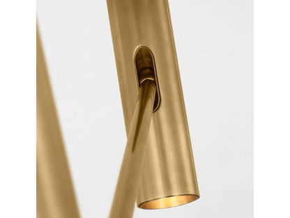 Visual Comfort Modern Sean Lavin Ponte 8-Light LED Chandelier in Hand Rubbed Antique Brass