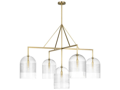 Visual Comfort Modern 5-Light Leano Chandelier in Hand-Rubbed Antique Brass