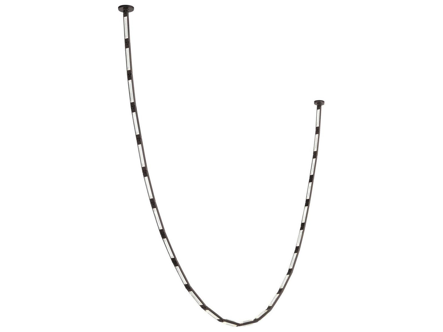 Visual Comfort Modern Catena 23-Light Bronze Linear Chandelier with Crystal Accents