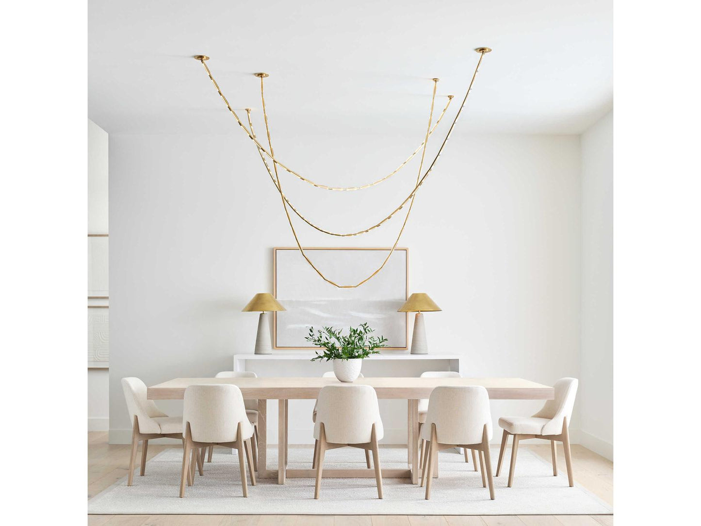 Visual Comfort Modern Catena 23-Light Hand Rubbed Antique Brass Linear Chandelier