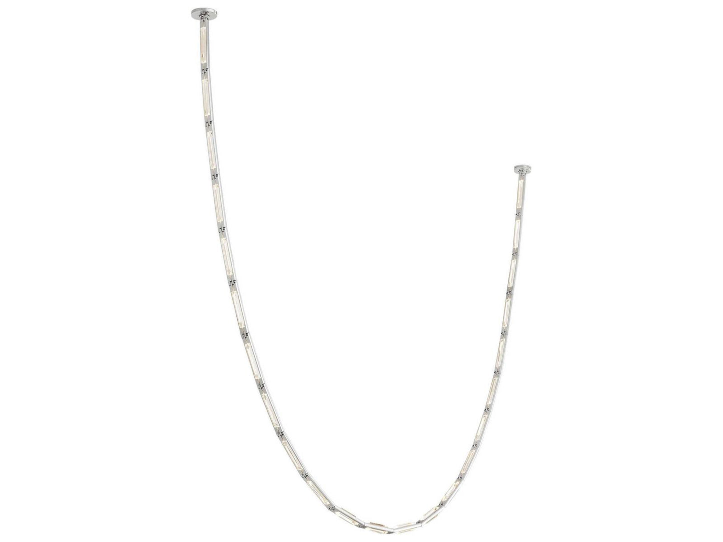 Visual Comfort Modern Catena 23-Light Linear Chandelier in Polished Nickel