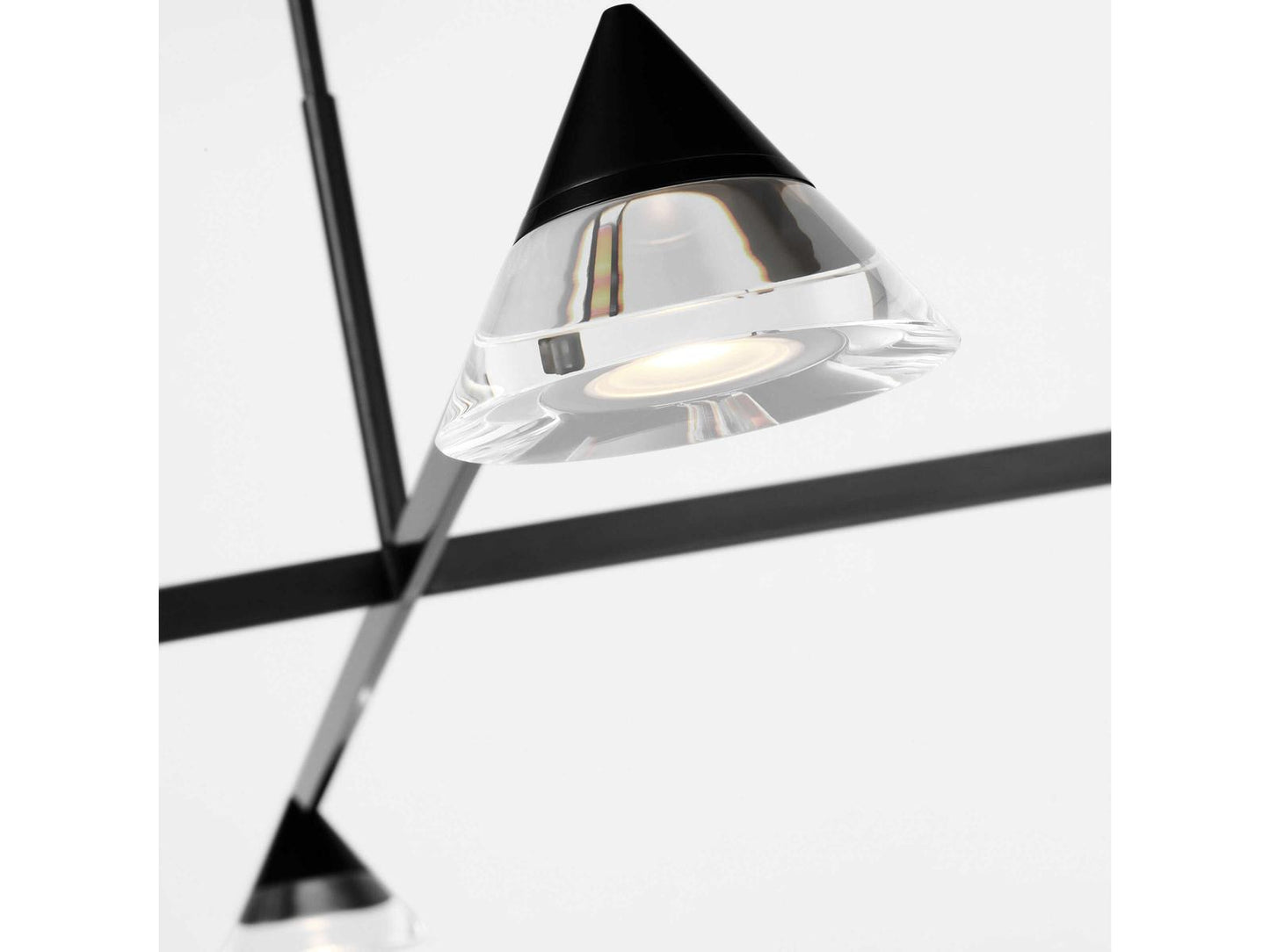 Visual Comfort Modern Midrand 4-Light LED Chandelier in Bronze with Crystal Diffusers