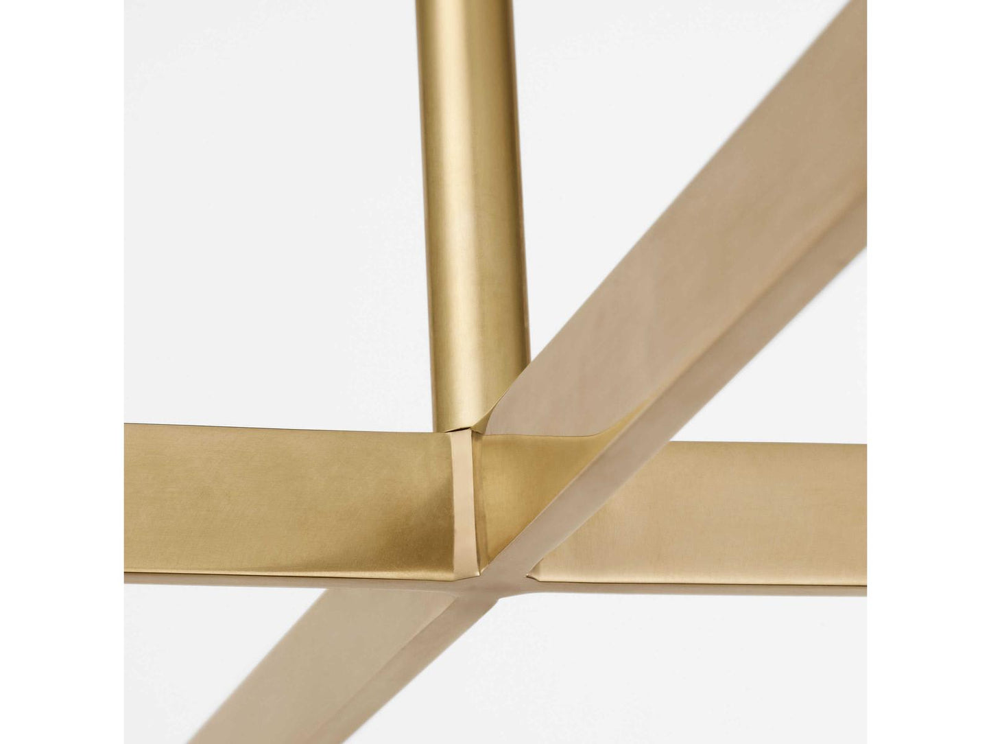 Visual Comfort Modern 4-Light Midrand LED Linear Chandelier in Hand-Rubbed Antique Brass