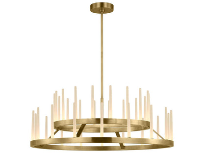 Visual Comfort Modern 36-Light Sagrada Two-Tier Chandelier in Hand-Rubbed Antique Brass