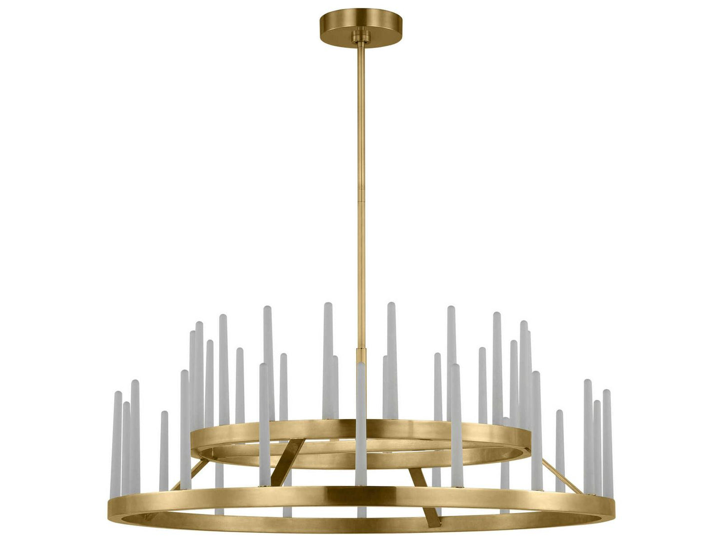 Visual Comfort Modern 36-Light Sagrada Two-Tier Chandelier in Hand-Rubbed Antique Brass
