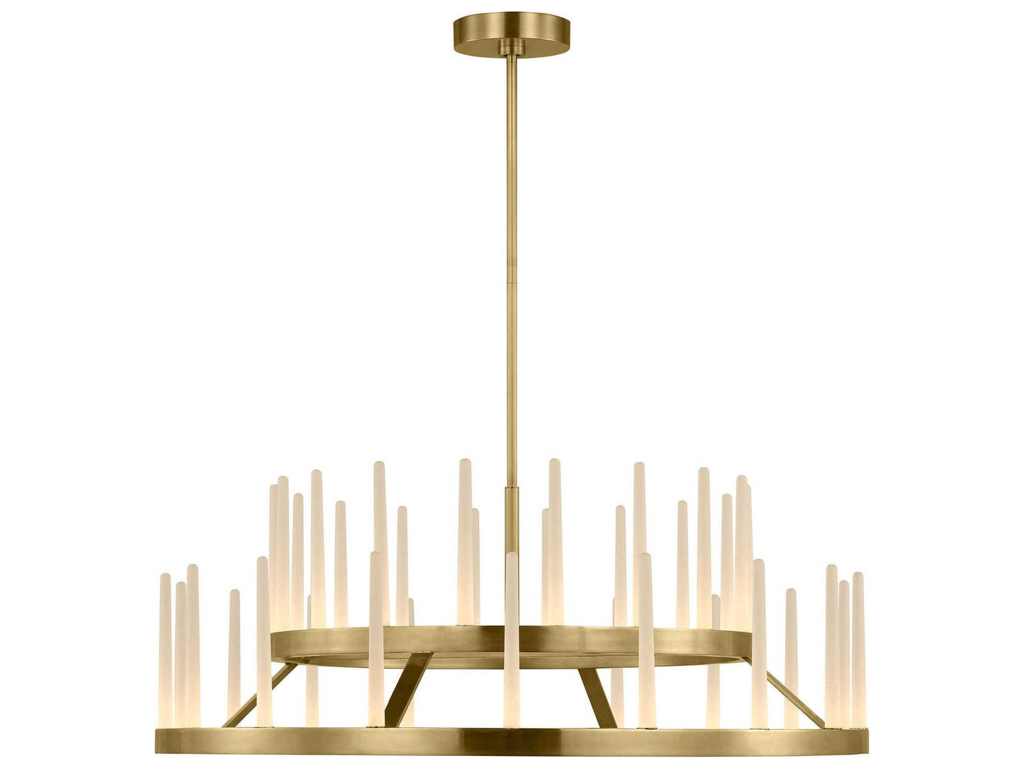 Visual Comfort Modern 36-Light Sagrada Two-Tier Chandelier in Hand-Rubbed Antique Brass
