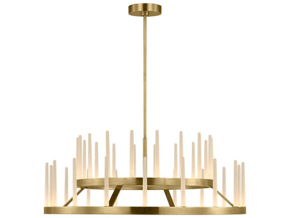 Visual Comfort Modern 36-Light Sagrada Two-Tier Chandelier in Hand-Rubbed Antique Brass