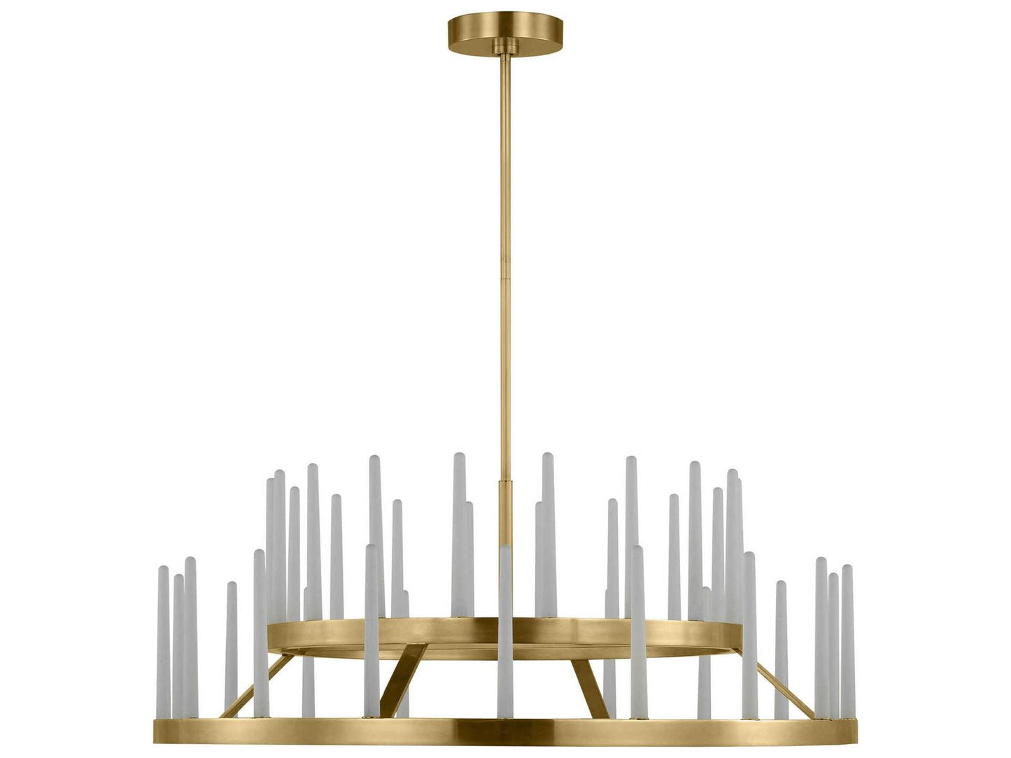 Visual Comfort Modern 36-Light Sagrada Two-Tier Chandelier in Hand-Rubbed Antique Brass