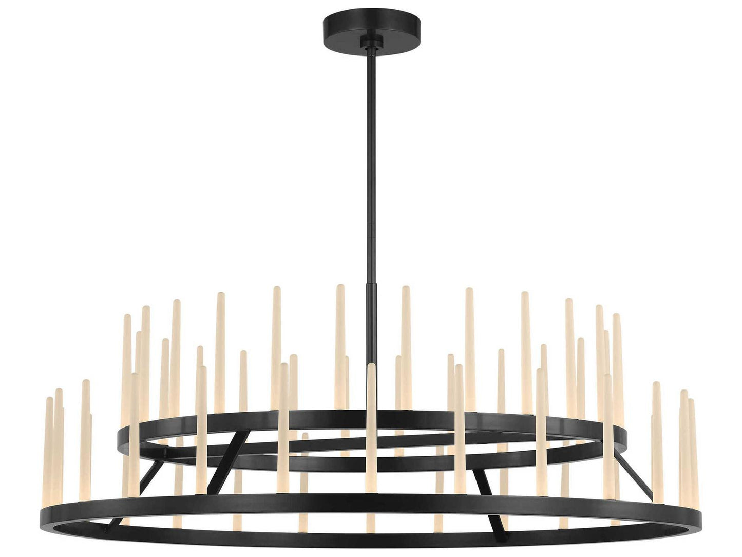 Visual Comfort Modern Sagrada 52-Light LED Chandelier in Bronze with Etched Crystal