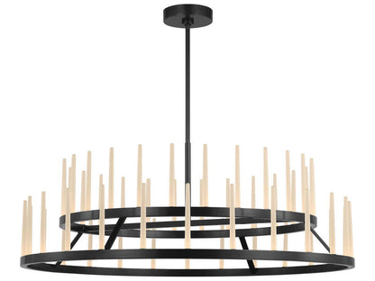 Visual Comfort Modern Sagrada 52-Light LED Chandelier in Bronze with Etched Crystal