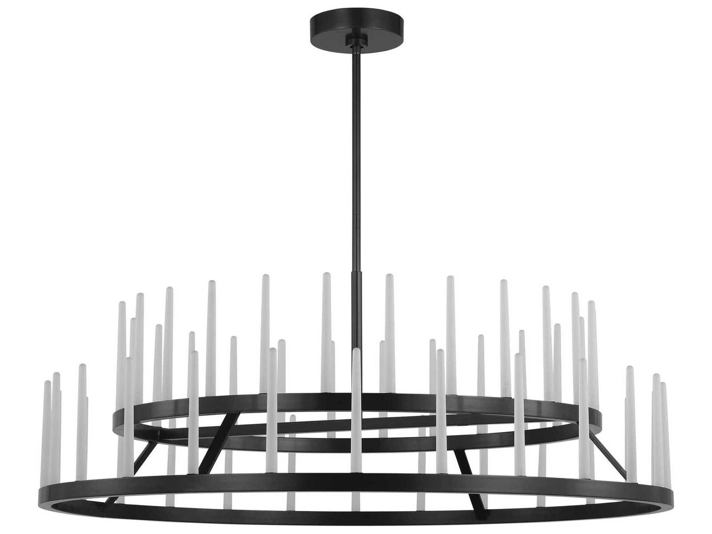 Visual Comfort Modern Sagrada 52-Light LED Chandelier in Bronze with Etched Crystal