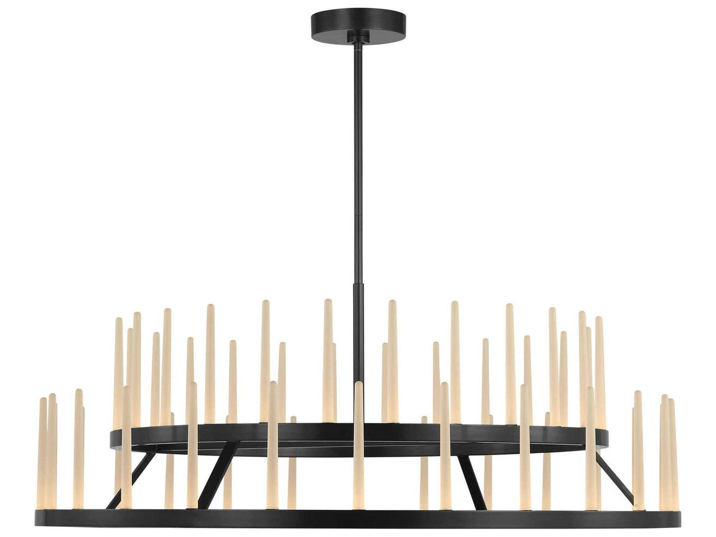 Visual Comfort Modern Sagrada 52-Light LED Chandelier in Bronze with Etched Crystal