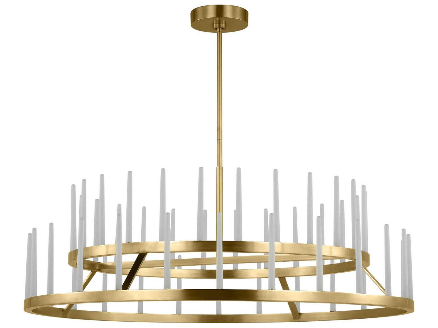 Visual Comfort Modern Sagrada 49-Inch Two-Tier Chandelier Hand-Rubbed Antique Brass