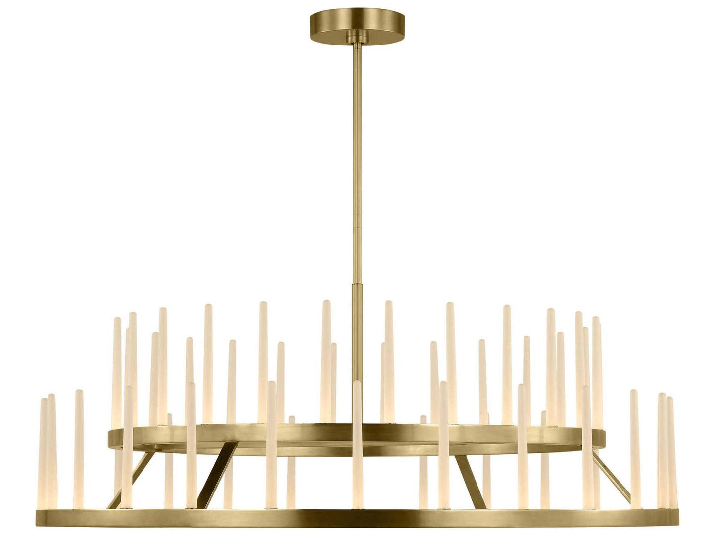 Visual Comfort Modern Sagrada 49-Inch Two-Tier Chandelier Hand-Rubbed Antique Brass