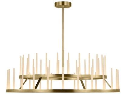 Visual Comfort Modern Sagrada 49-Inch Two-Tier Chandelier Hand-Rubbed Antique Brass