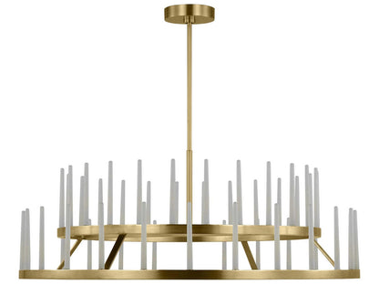 Visual Comfort Modern Sagrada 49-Inch Two-Tier Chandelier Hand-Rubbed Antique Brass