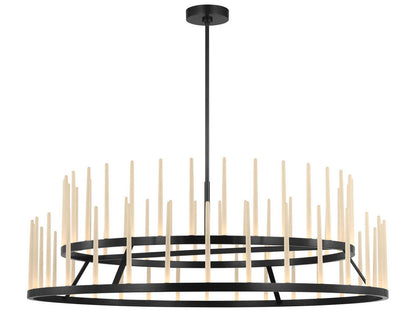 Visual Comfort Modern Sagrada 64-Light Two-Tier Chandelier in Bronze with Etched Crystal