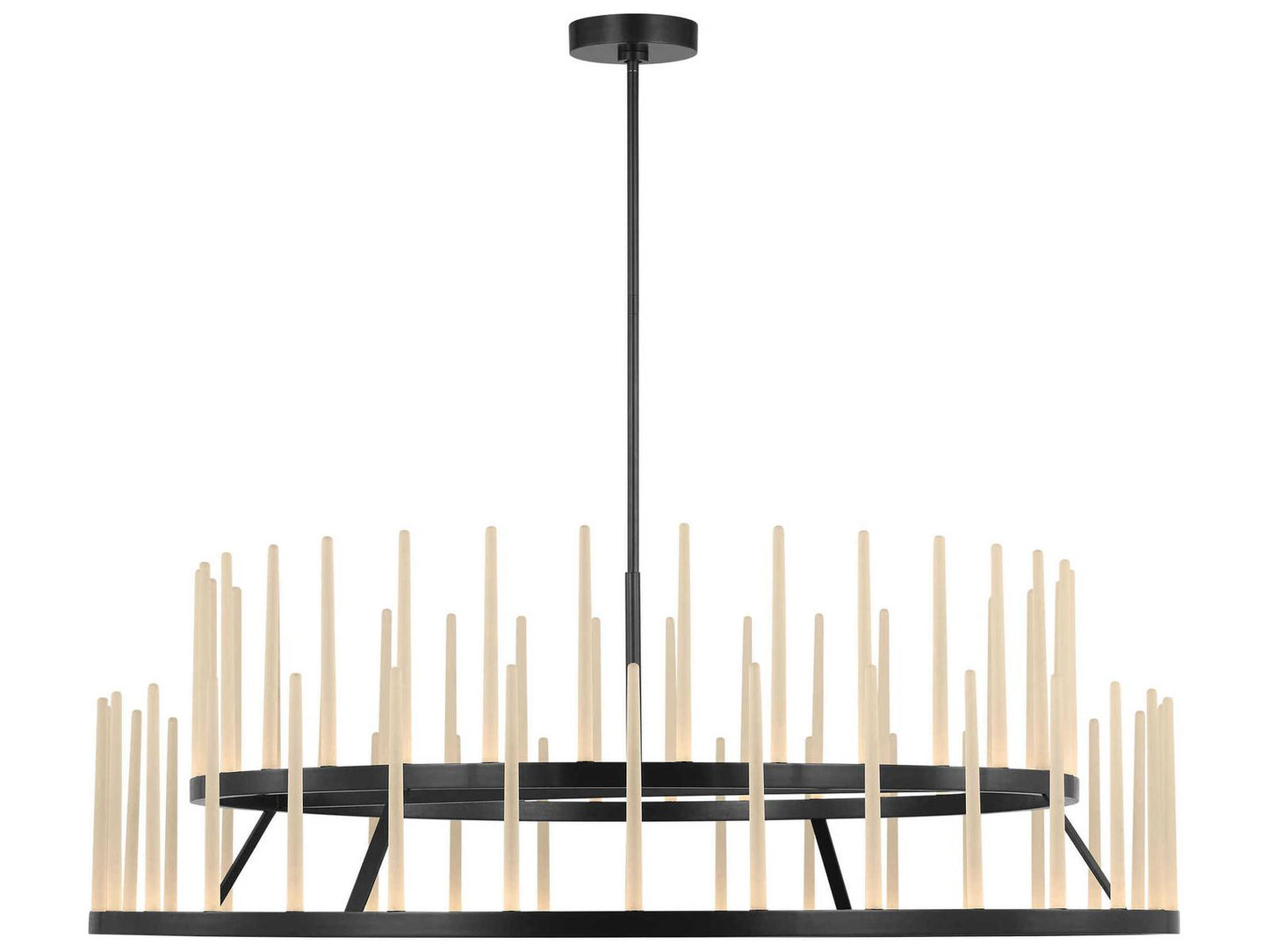 Visual Comfort Modern Sagrada 64-Light Two-Tier Chandelier in Bronze with Etched Crystal