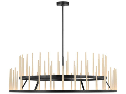 Visual Comfort Modern Sagrada 64-Light Two-Tier Chandelier in Bronze with Etched Crystal