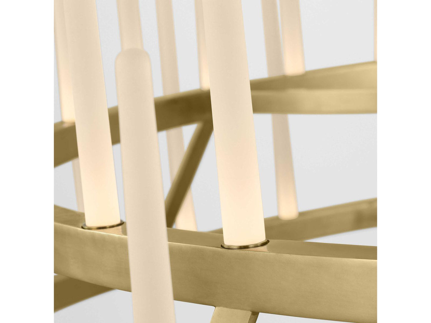 Visual Comfort Modern Sagrada 60-Inch 64-Light Two-Tier Chandelier in Hand-Rubbed Antique Brass