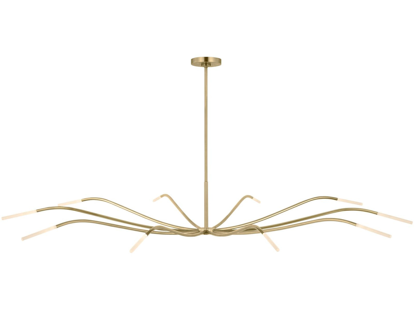 Visual Comfort Modern Lajos 10-Light LED Chandelier Hand-Rubbed Antique Brass with Crystal