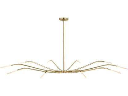 Visual Comfort Modern Lajos 10-Light LED Chandelier Hand-Rubbed Antique Brass with Crystal