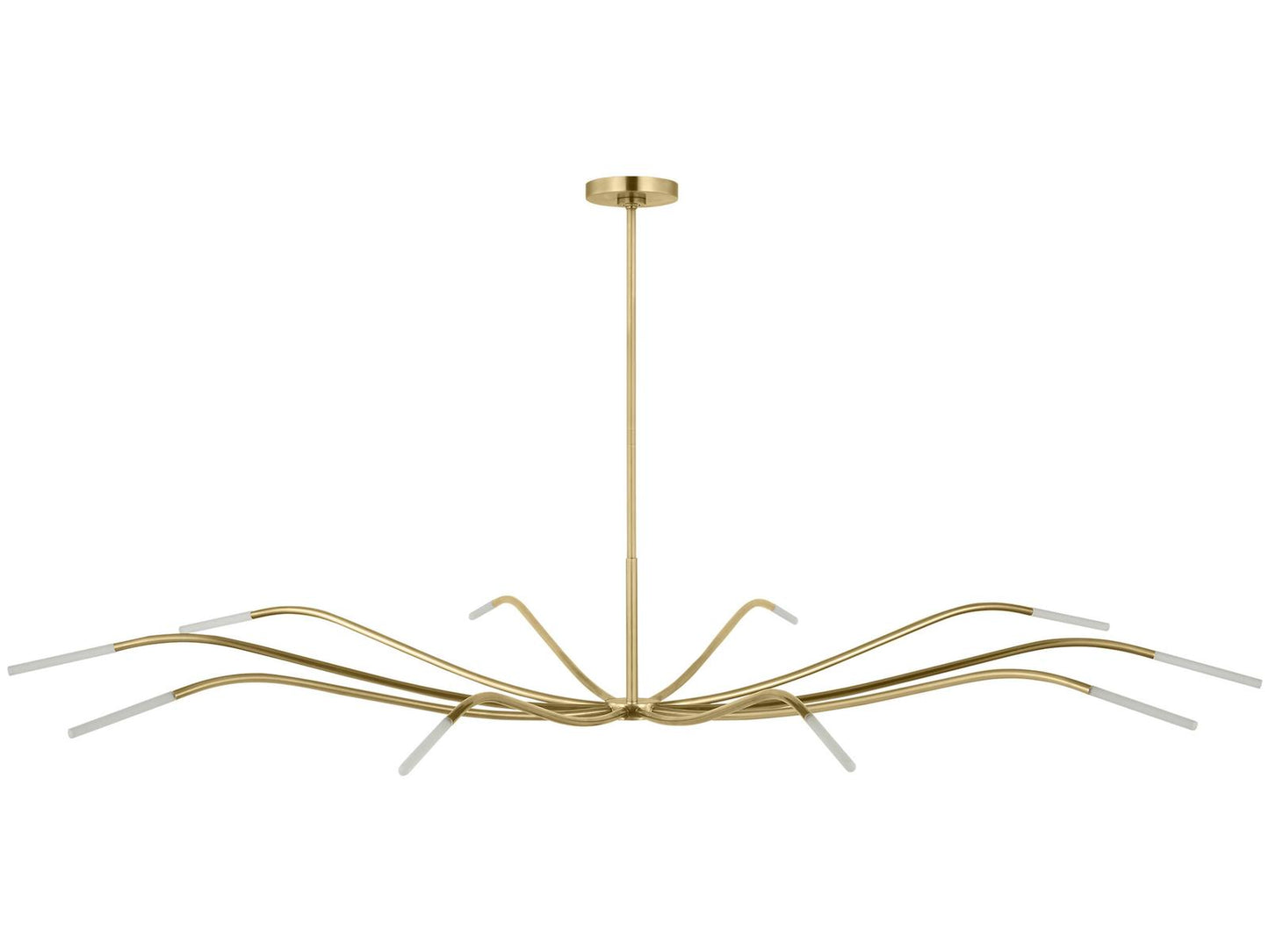 Visual Comfort Modern Lajos 10-Light LED Chandelier Hand-Rubbed Antique Brass with Crystal
