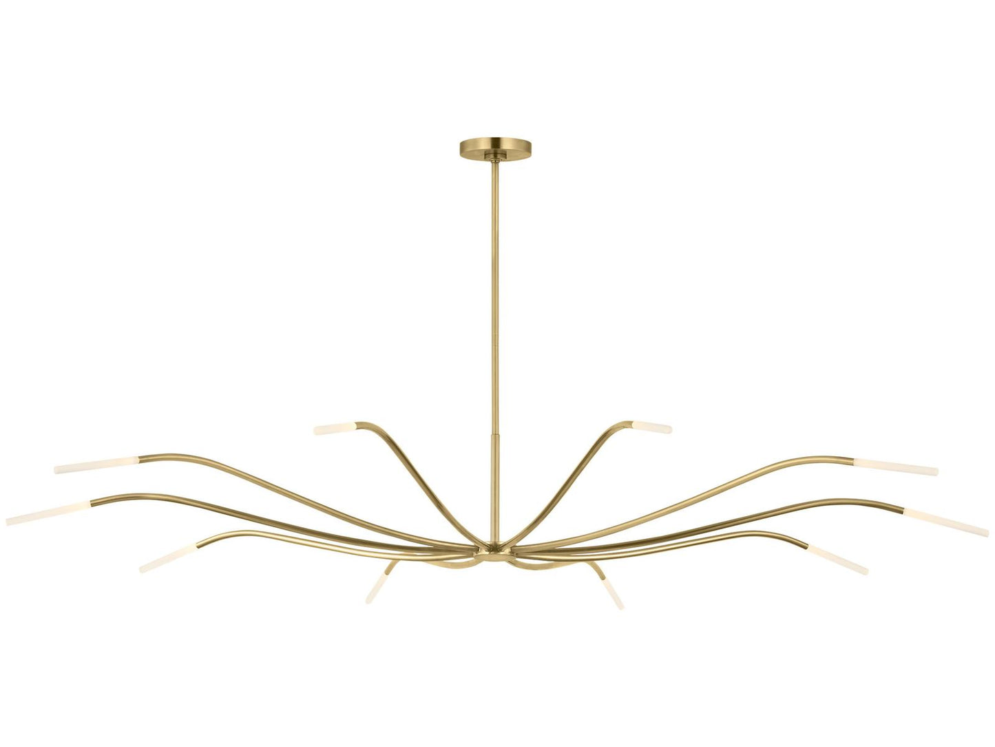 Visual Comfort Modern Lajos 10-Light LED Chandelier Hand-Rubbed Antique Brass with Crystal