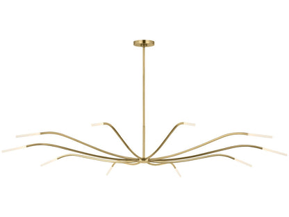 Visual Comfort Modern Lajos 10-Light LED Chandelier Hand-Rubbed Antique Brass with Crystal