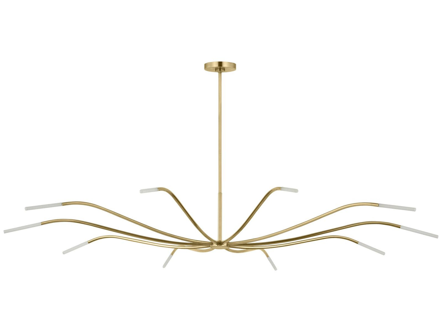 Visual Comfort Modern Lajos 10-Light LED Chandelier Hand-Rubbed Antique Brass with Crystal
