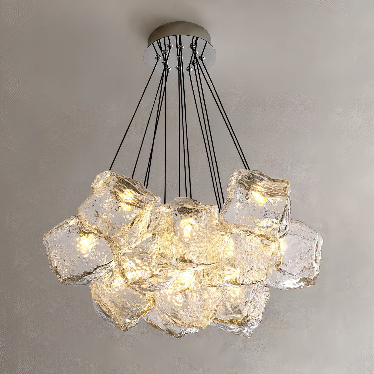 Vasare Chandelier 13 heads ∅ 23.6″ x H 59″ / Clear Glass Chandelier