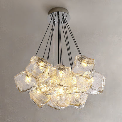 Vasare Chandelier 13 heads ∅ 23.6″ x H 59″ / Clear Glass Chandelier