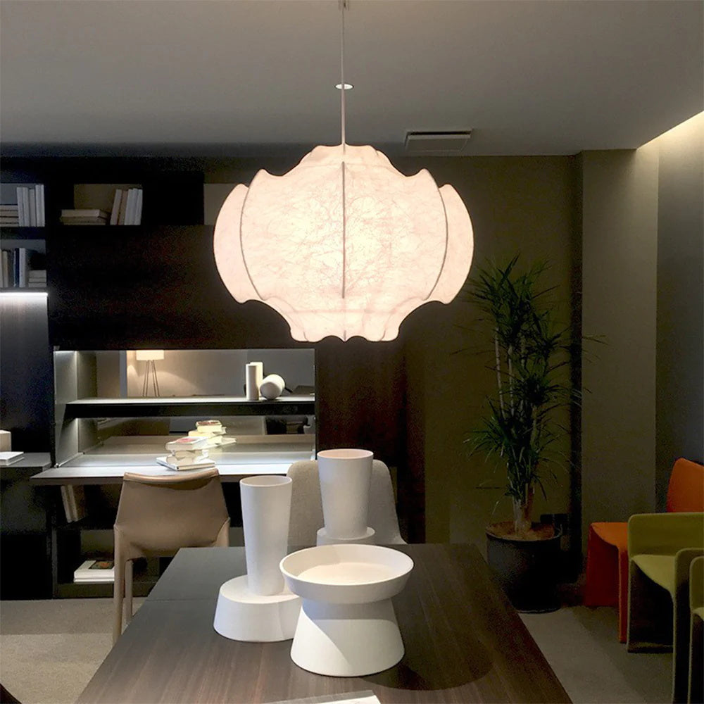Veil Cocoon Pendant Lamp ∅ 26.8″ x H 19.3″ / Dia 68cm x H 49cm / White Pendant light