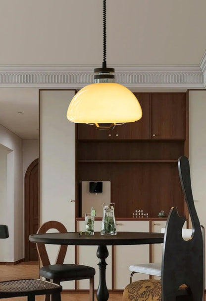 Vela Pudding Pendant Light ∅ 15.7″ x H 12.5″ / Beige Pendant light