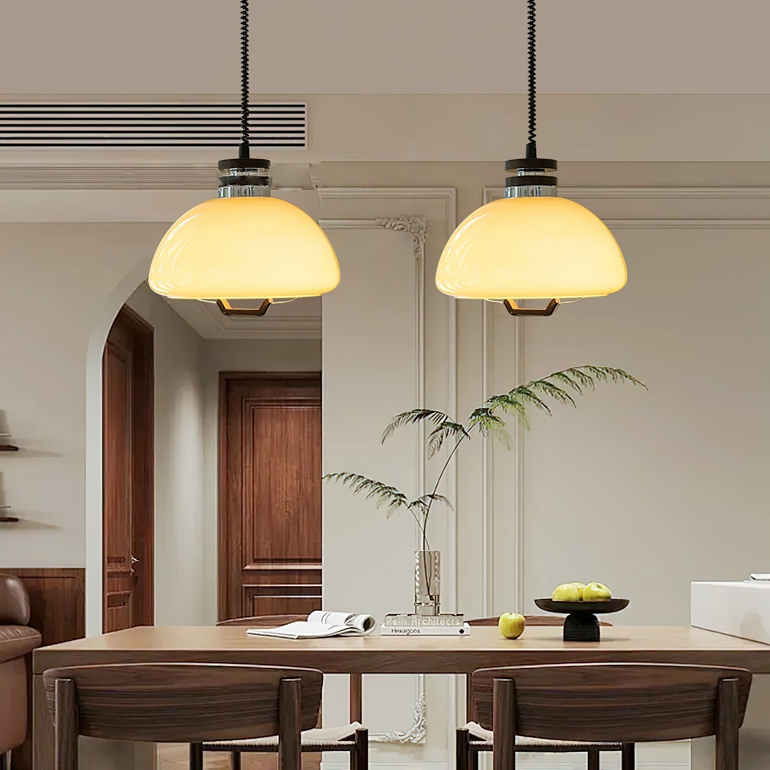 Vela Pudding Pendant Light ∅ 15.7″ x H 12.5″ / Beige Pendant light