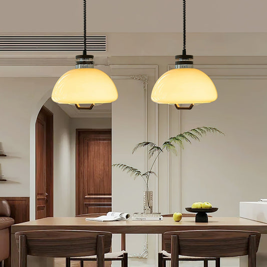 Vela Pudding Pendant Light ∅ 15.7″ x H 12.5″ / Beige Pendant light