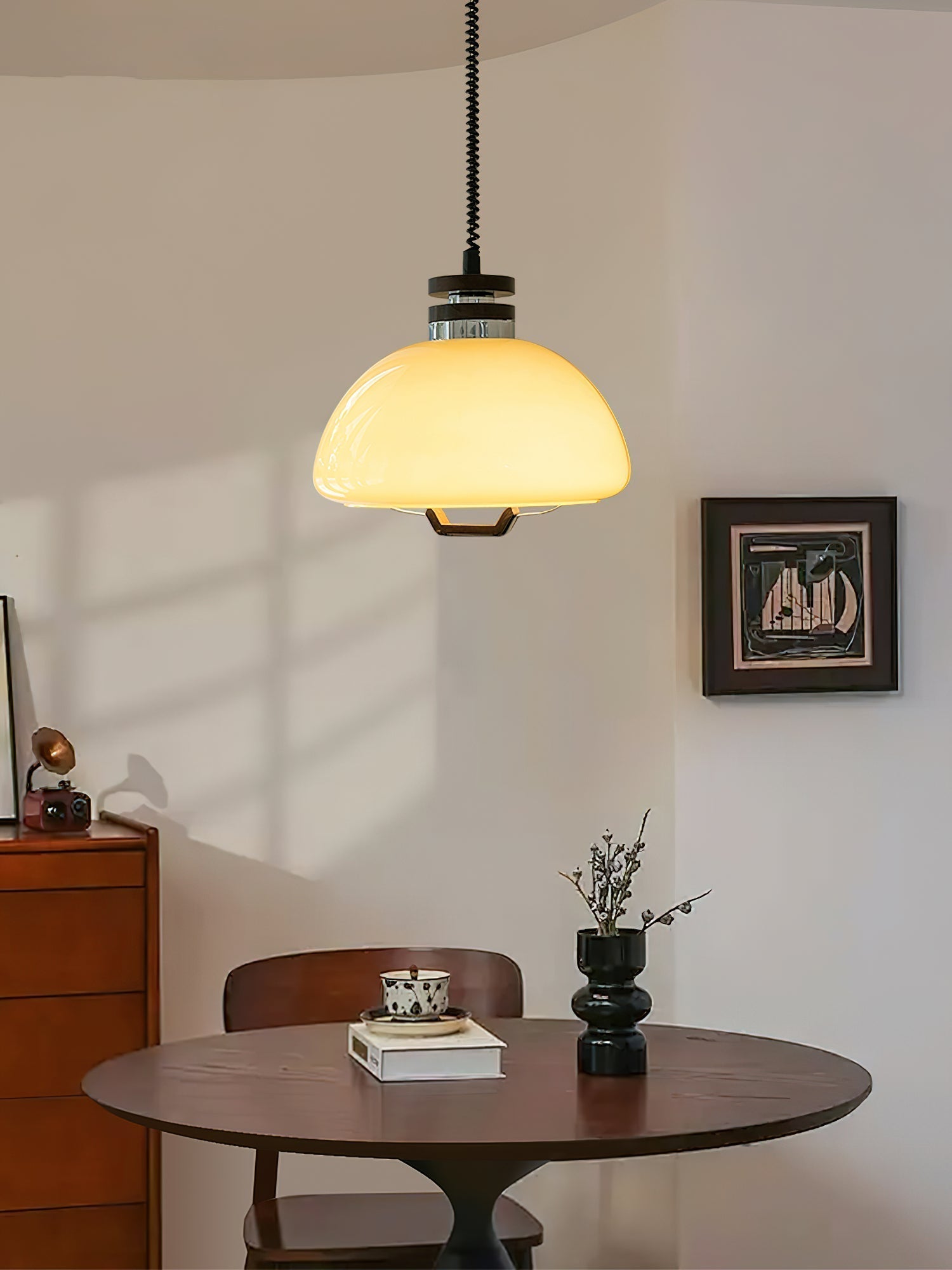 Vela Pudding Pendant Light ∅ 15.7″ x H 12.5″ / Beige Pendant light
