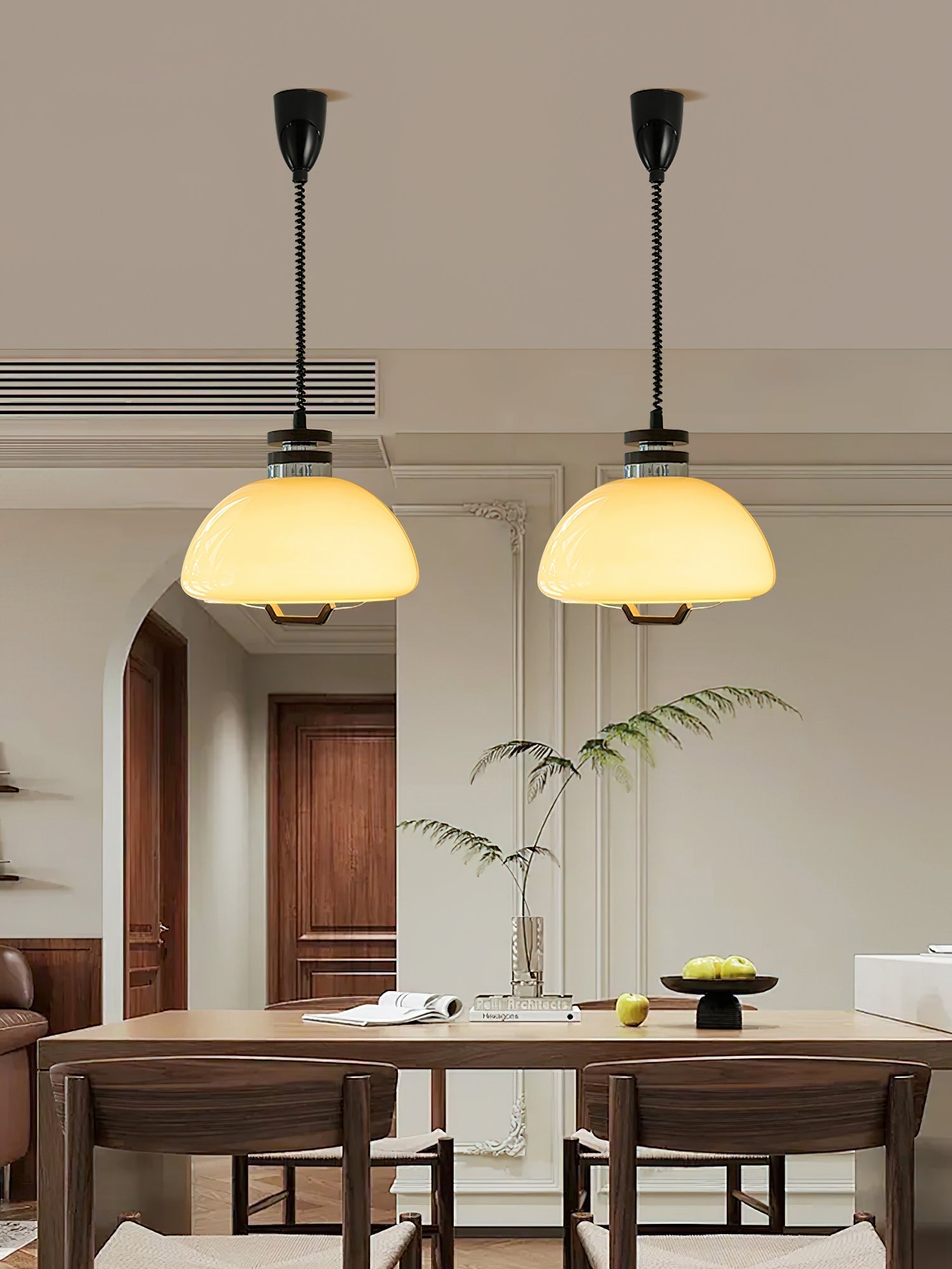 Vela Pudding Pendant Light ∅ 15.7″ x H 12.5″ / Beige Pendant light