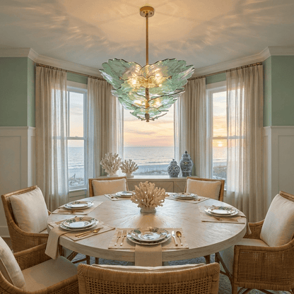Verdant Petal Glass Chandelier