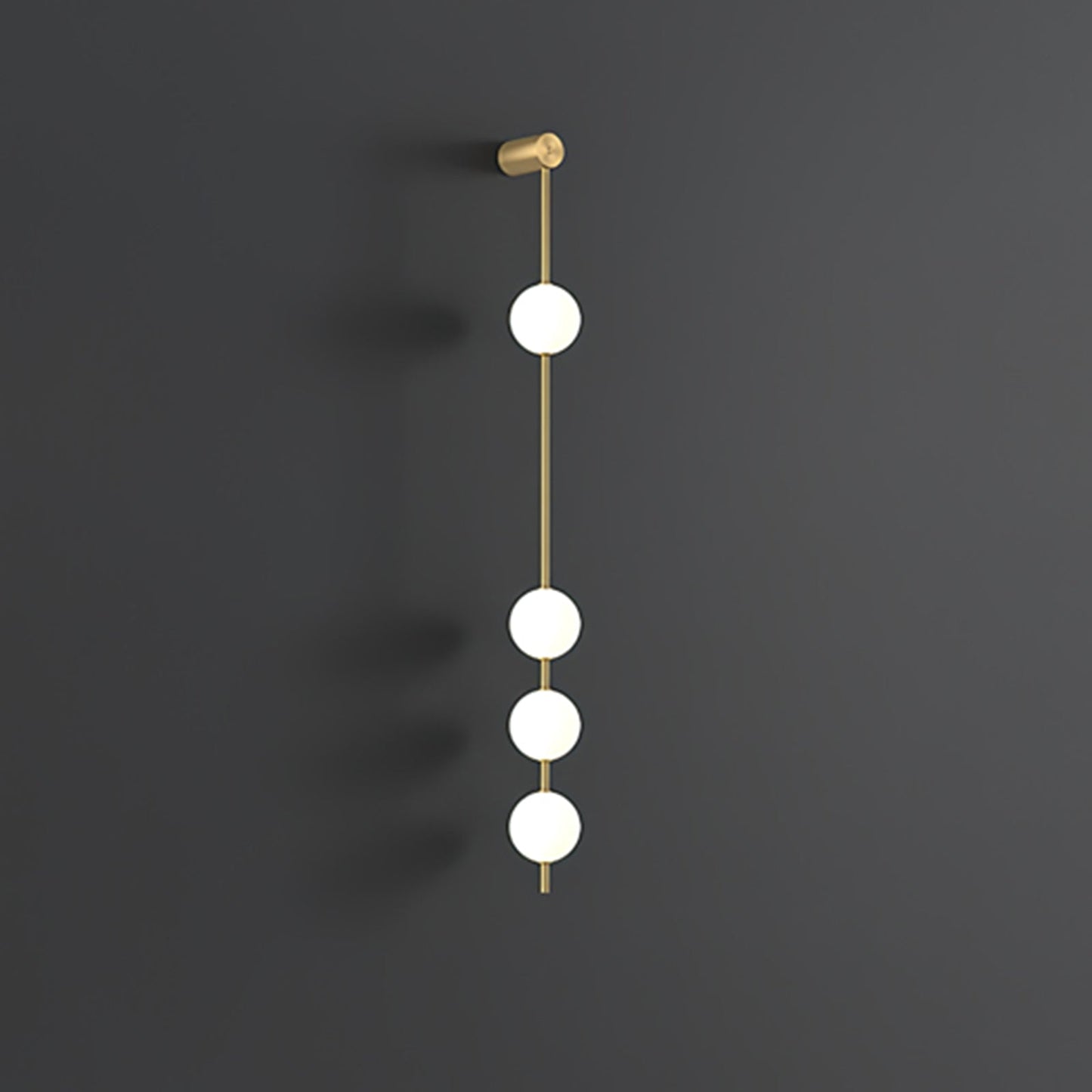 Vertical Balls Wall Lamp 4 Lamps: ∅ 4.7″ x H 51.2″ / Dia 12cm x H 130cm / Brass & Plastic ball / Warm White Wall lamp