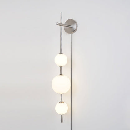 Vertical Globe Plug-in Wall Lamp ∅ 5.9″ x H 33.5″ / Dia 15cm x H 85cm / Nickel & Plastic ball / US Plug 1001 Wall lamp