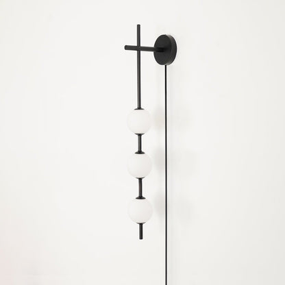 Vertical Globe Plug-in Wall Lamp ∅ 3.9″ x H 30.7″ / Dia 10cm x H 78cm / Black & Plastic ball / US Plug 1001 Wall lamp