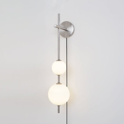 Vertical Globe Plug-in Wall Lamp ∅ 5.9″ x H 25.6″ / Dia 15cm x H 65cm / Nickel & Plastic ball / US Plug 1001 Wall lamp
