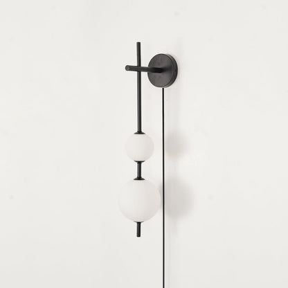 Vertical Globe Plug-in Wall Lamp ∅ 5.9″ x H 25.6″ / Dia 15cm x H 65cm / Black & Plastic ball / US Plug 1001 Wall lamp