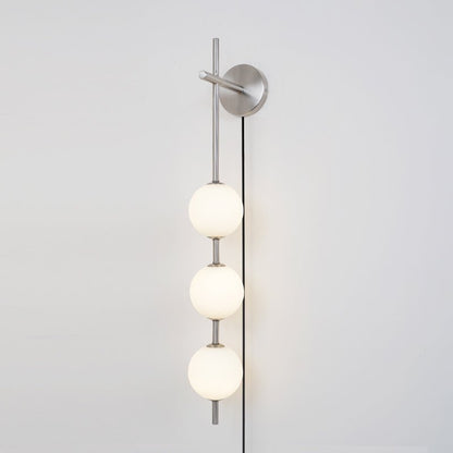 Vertical Globe Plug-in Wall Lamp ∅ 3.9″ x H 30.7″ / Dia 10cm x H 78cm / Nickel & Plastic ball / US Plug 1001 Wall lamp