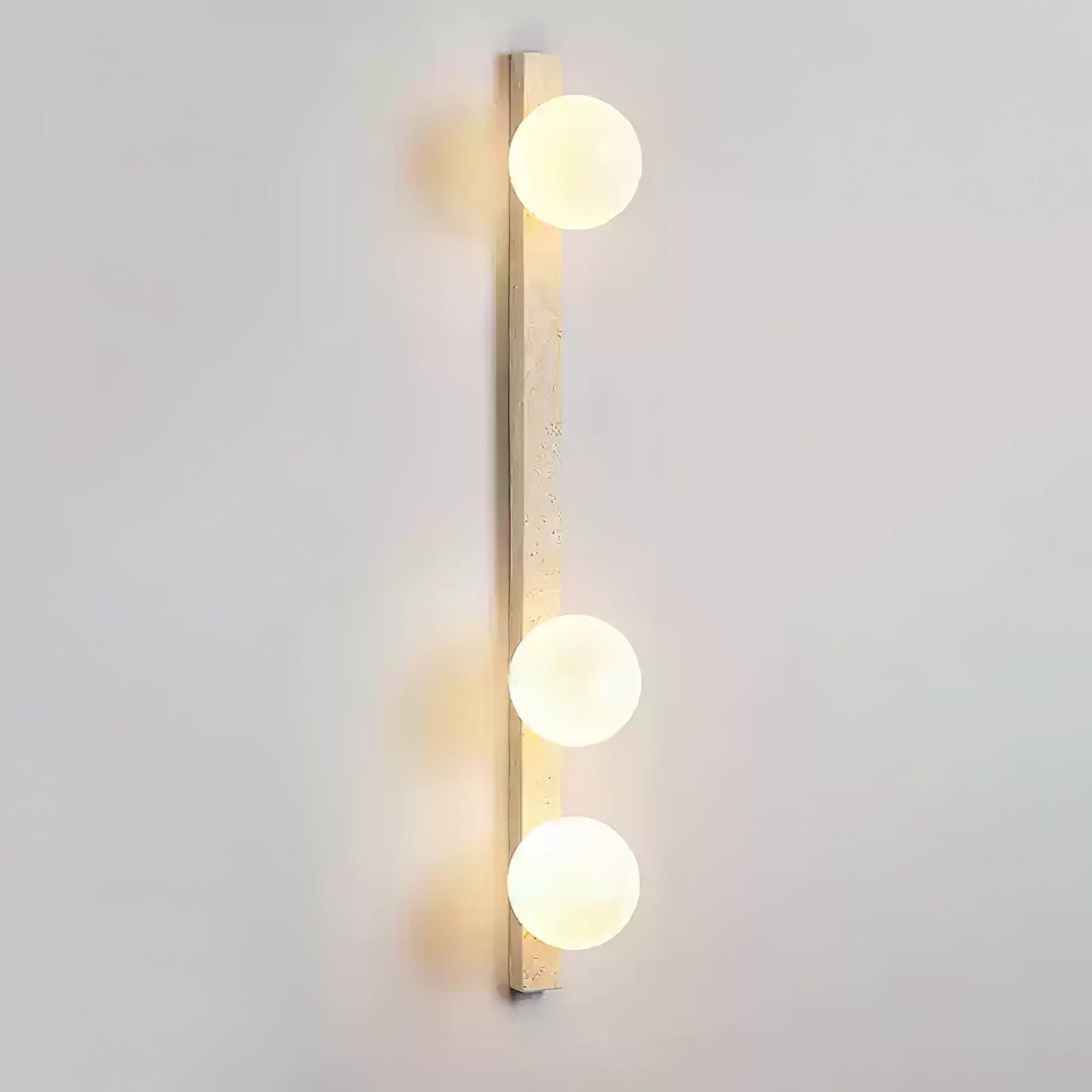 Vertical Travertine Wall Sconce 3-Lights ∅ 1.8″ x H 37.4″ / Yellow Travertine 1001 Wall lamp