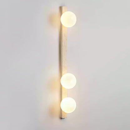 Vertical Travertine Wall Sconce 3-Lights ∅ 1.8″ x H 37.4″ / Yellow Travertine 1001 Wall lamp