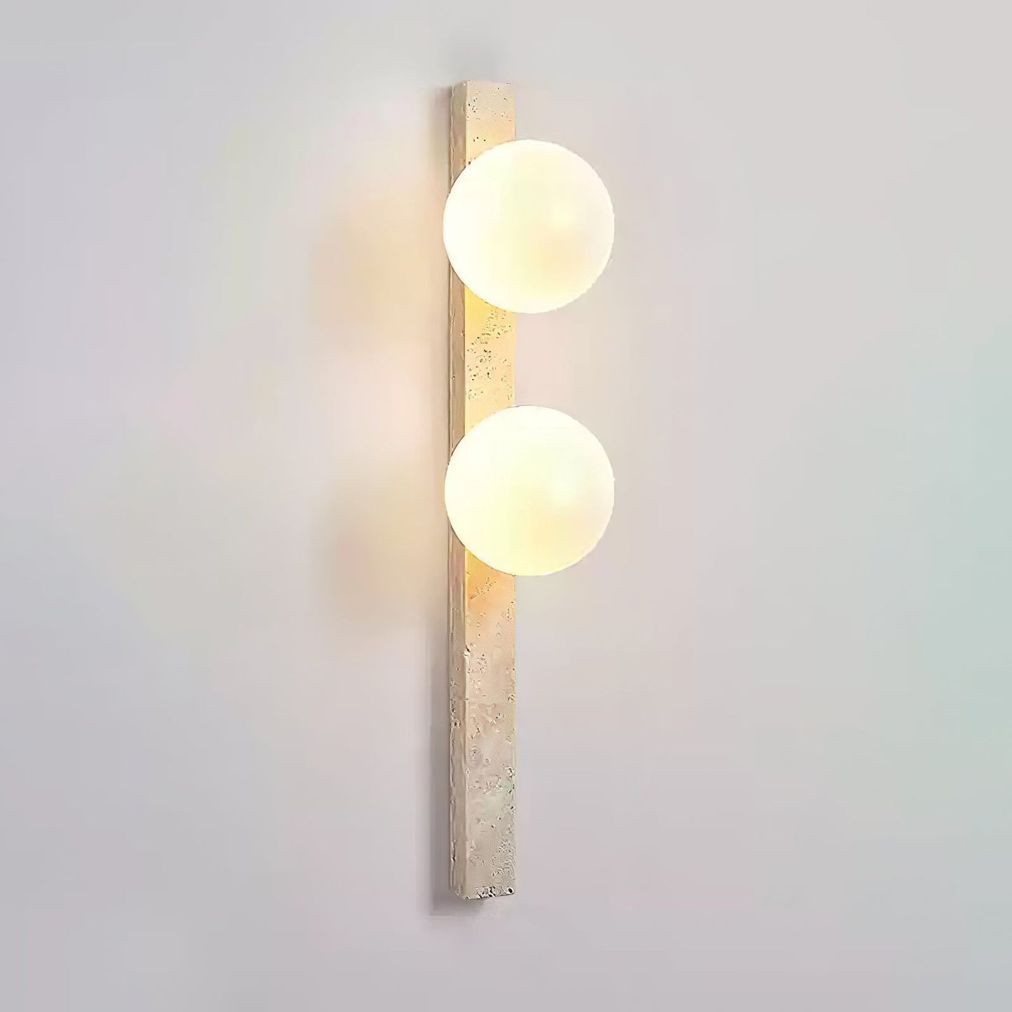 Vertical Travertine Wall Sconce 2-Lights ∅ 1.8″ x H 25.6″ / Yellow Travertine 1001 Wall lamp