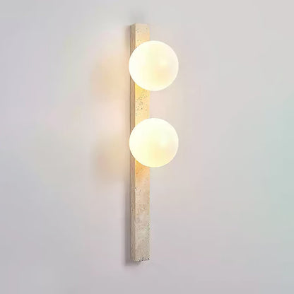 Vertical Travertine Wall Sconce 2-Lights ∅ 1.8″ x H 25.6″ / Yellow Travertine 1001 Wall lamp